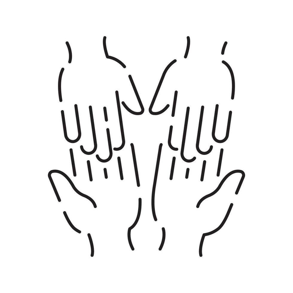 Fortune telling line icon. Mystical esoteric taro cards. Celestial mystic astrology element, witchcraft outline symbol. Vector illustration EPS 10. Masonic lodge symbol.