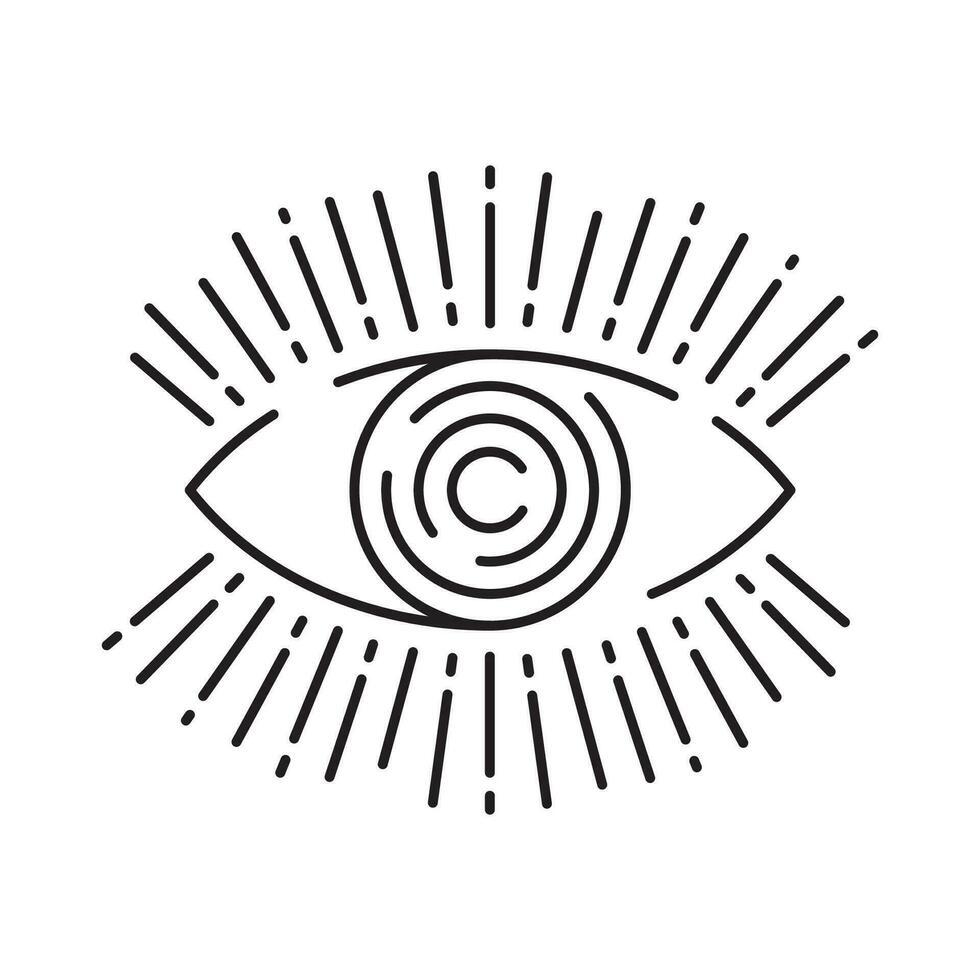 Fortune telling line icon. Mystical esoteric taro cards. Celestial mystic astrology element, witchcraft outline symbol. Vector illustration EPS 10. Masonic lodge symbol.