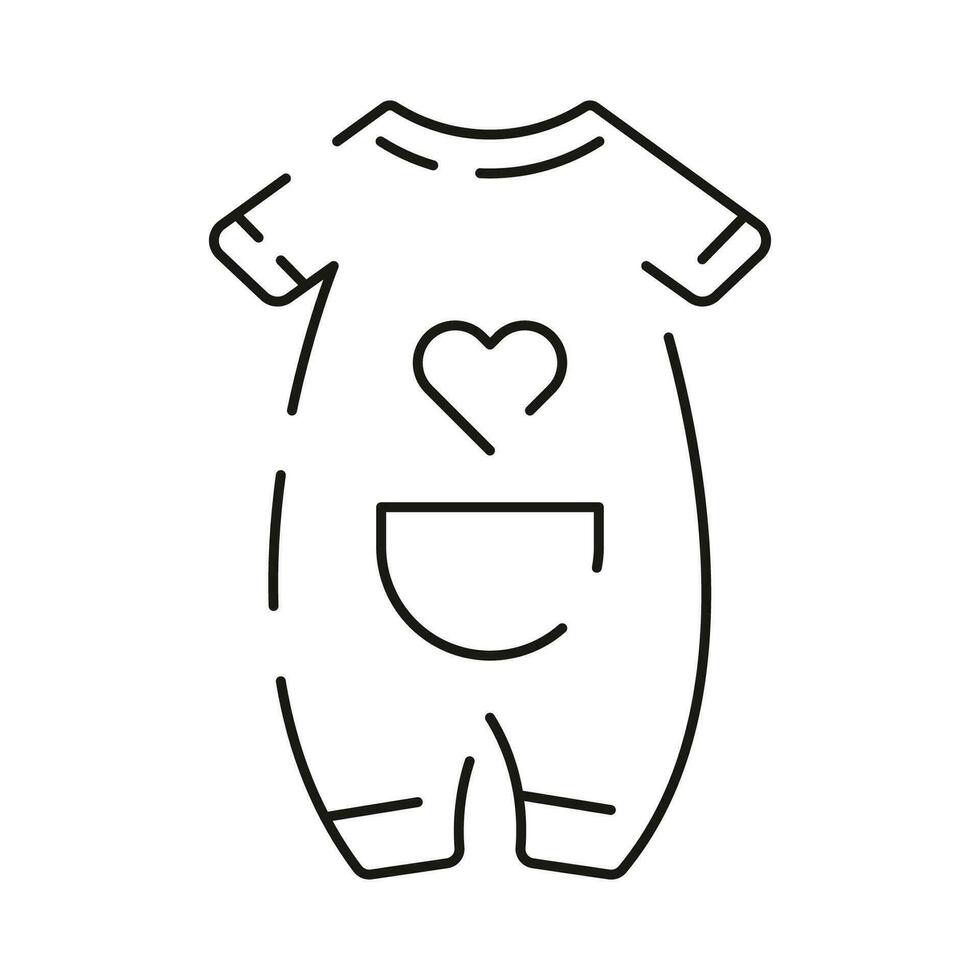 Baby shower line icon. Included the icons as baby, child, balloon, gift, decoration, toys and Party. Baby bodysuit. vector