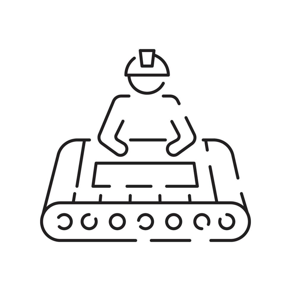 Robot or robotic icon such as arm, hand, production line, box packaging, automotive production, computer control and other product manufacturing, vector icon.