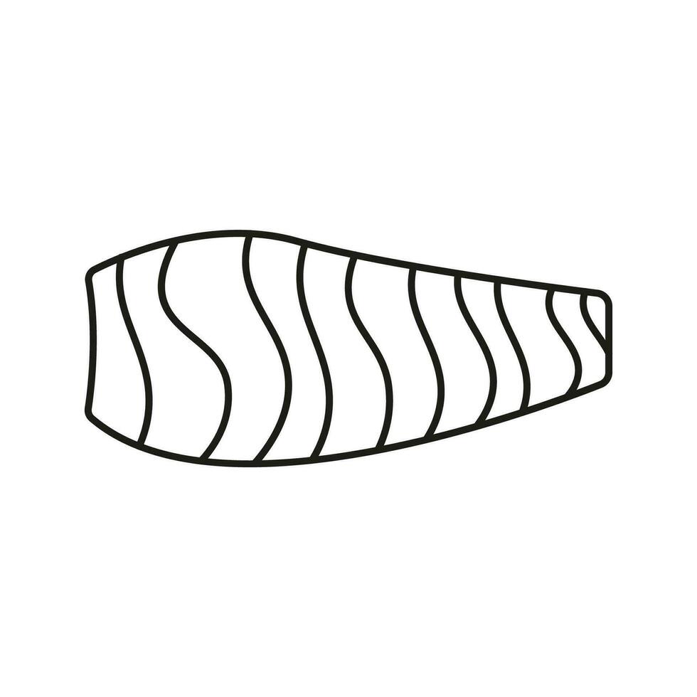 Sea food line icon. Fish restaurant and White meat. Fresh salmon fish icon in thin line style. vector