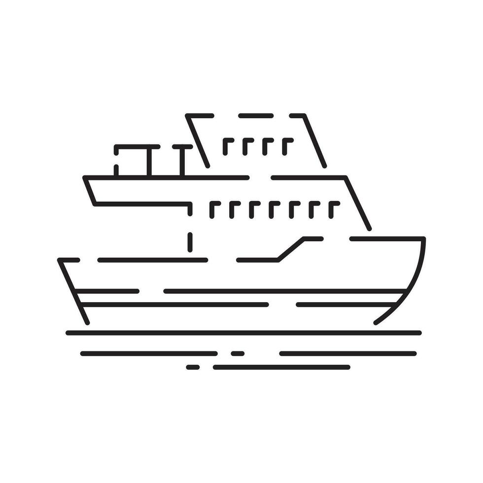 Public Transport ferry and ship Vector Line Icons. Traffic symbol Editable Stroke and travel.