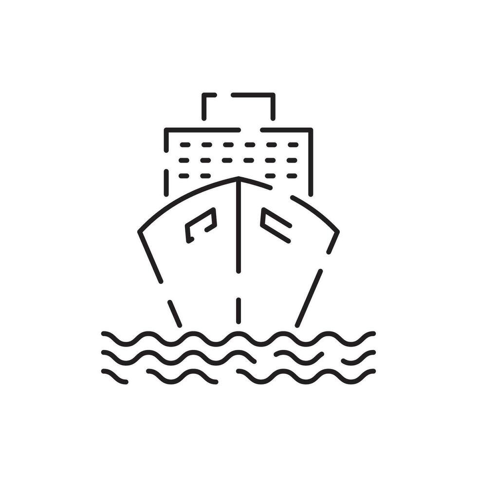 Public Transport ferry and ship Vector Line Icons. Traffic symbol Editable Stroke and travel.