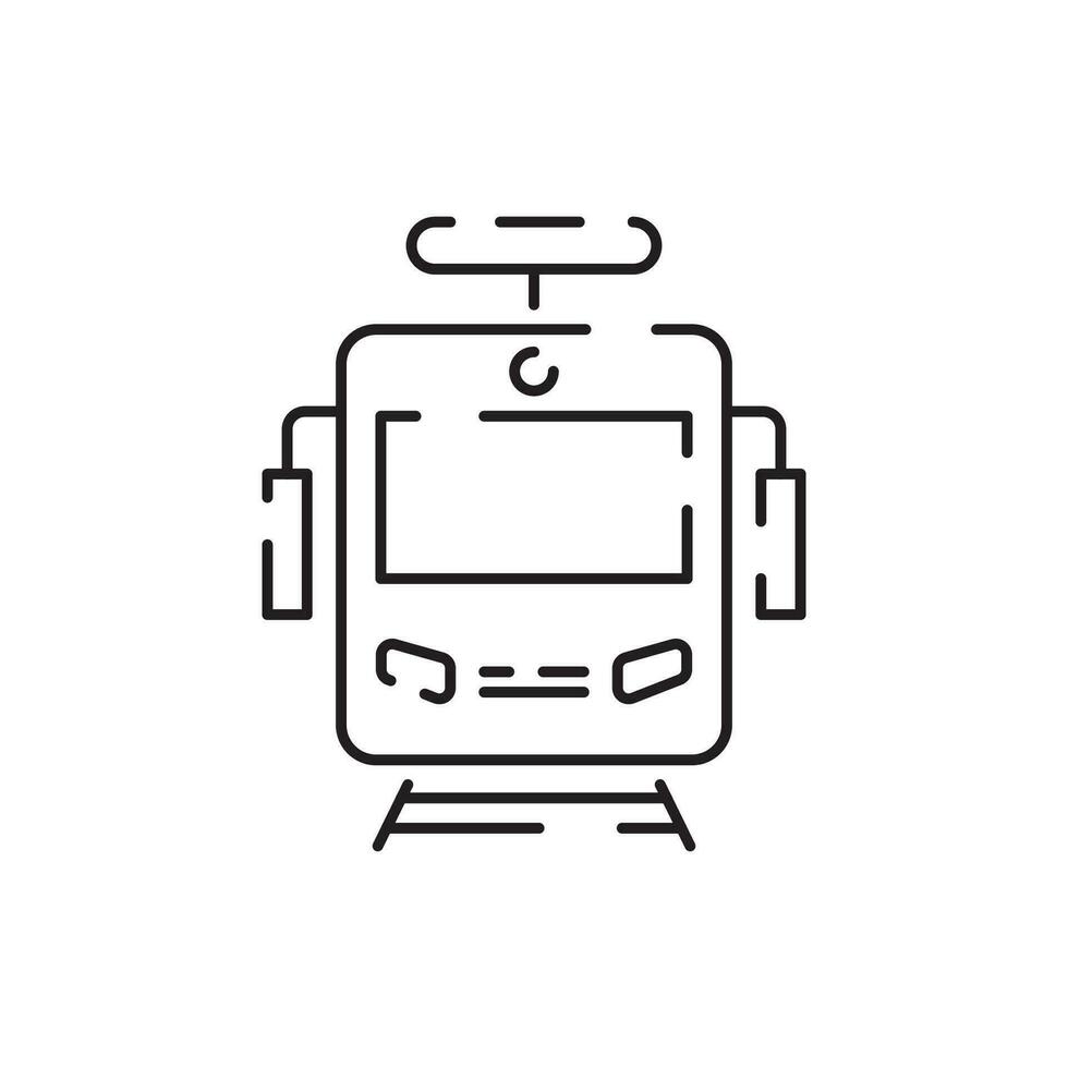 Public transport vehicles subway and train vector line icon. Traffic symbol and travel.