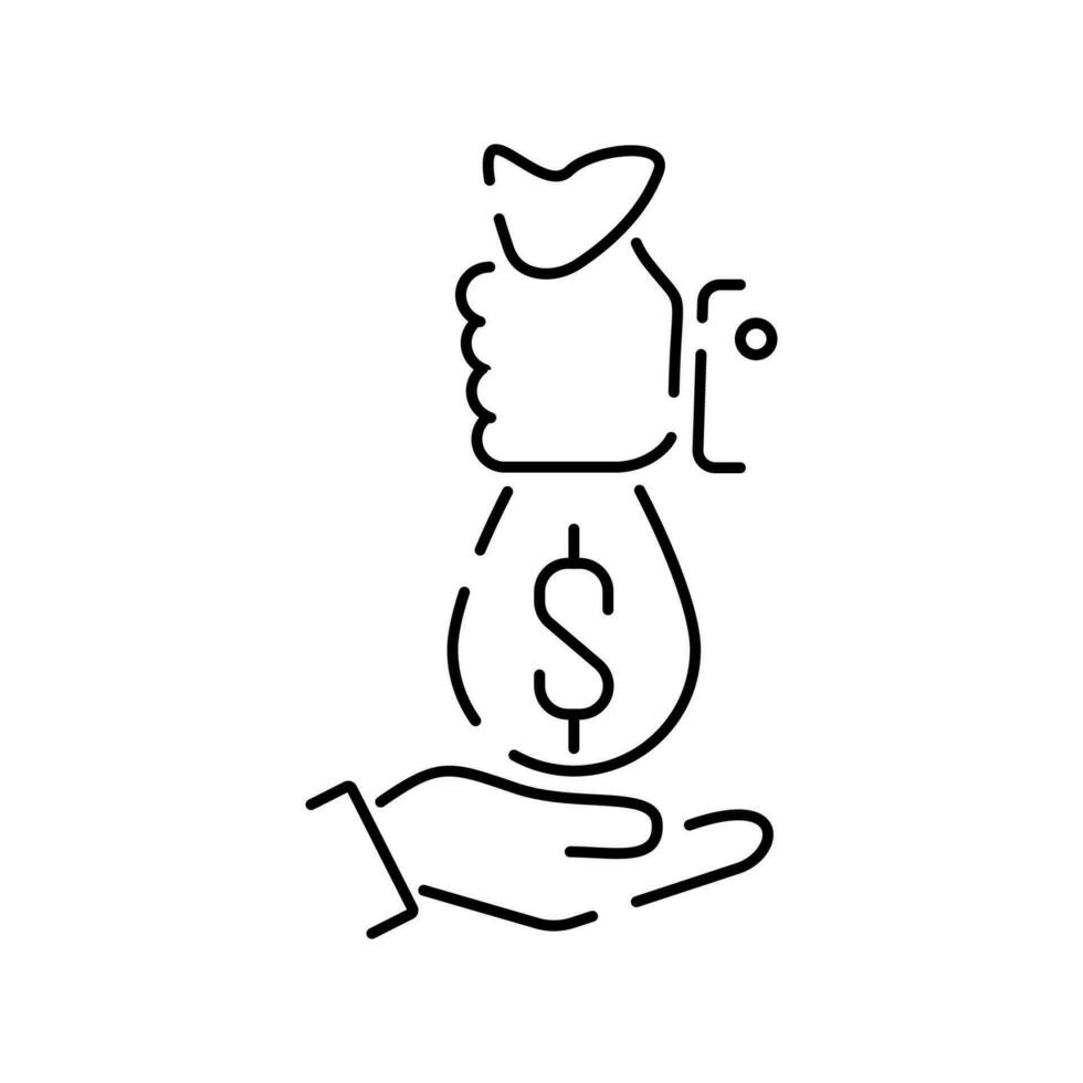 Economic line icon with popular problems and phrasing time is money, growth taxes, offshore, laundering. Vector flat style perfect for news, mass media and websites.