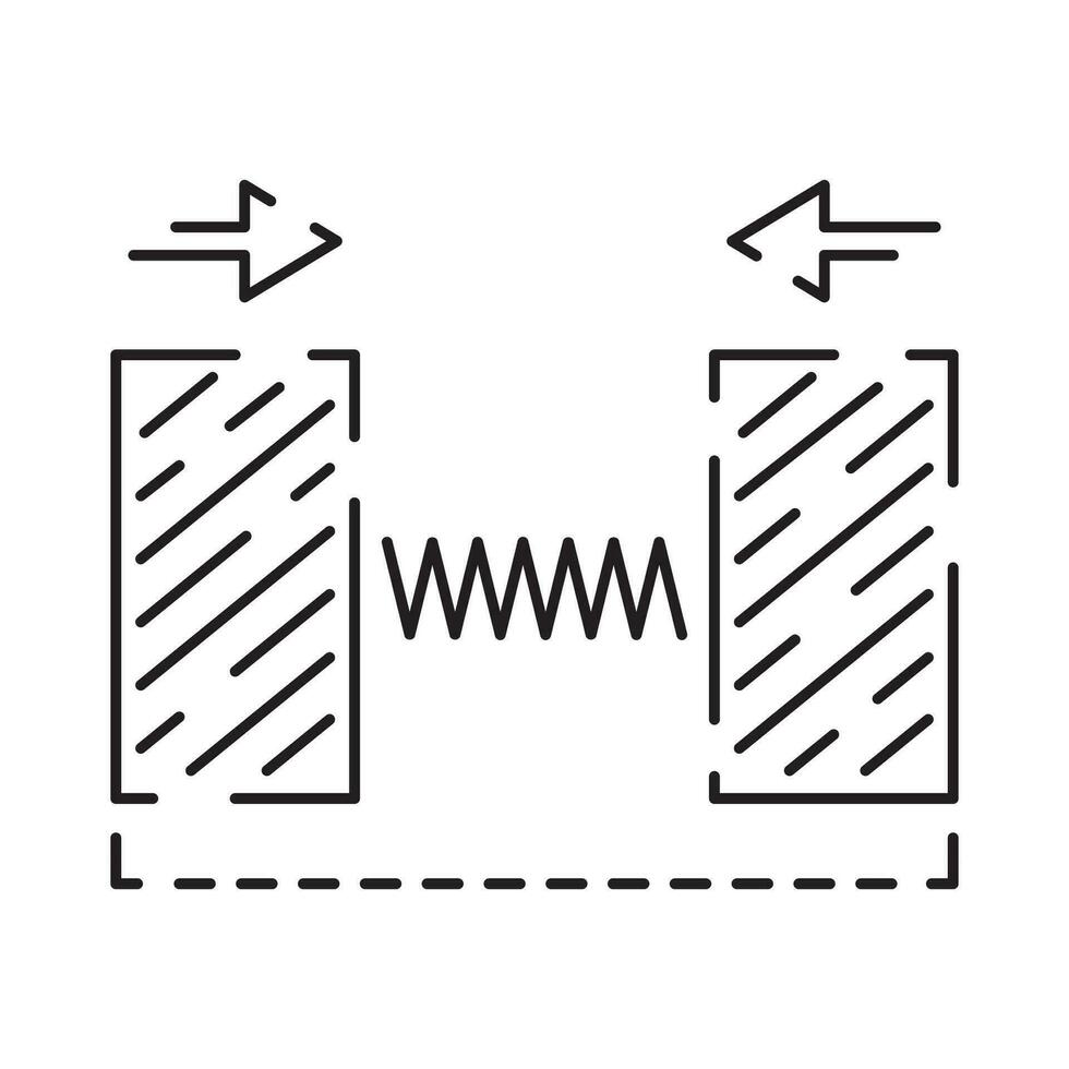 Academic education disciplines physics science line icon, vector illustration sign and test instruments.