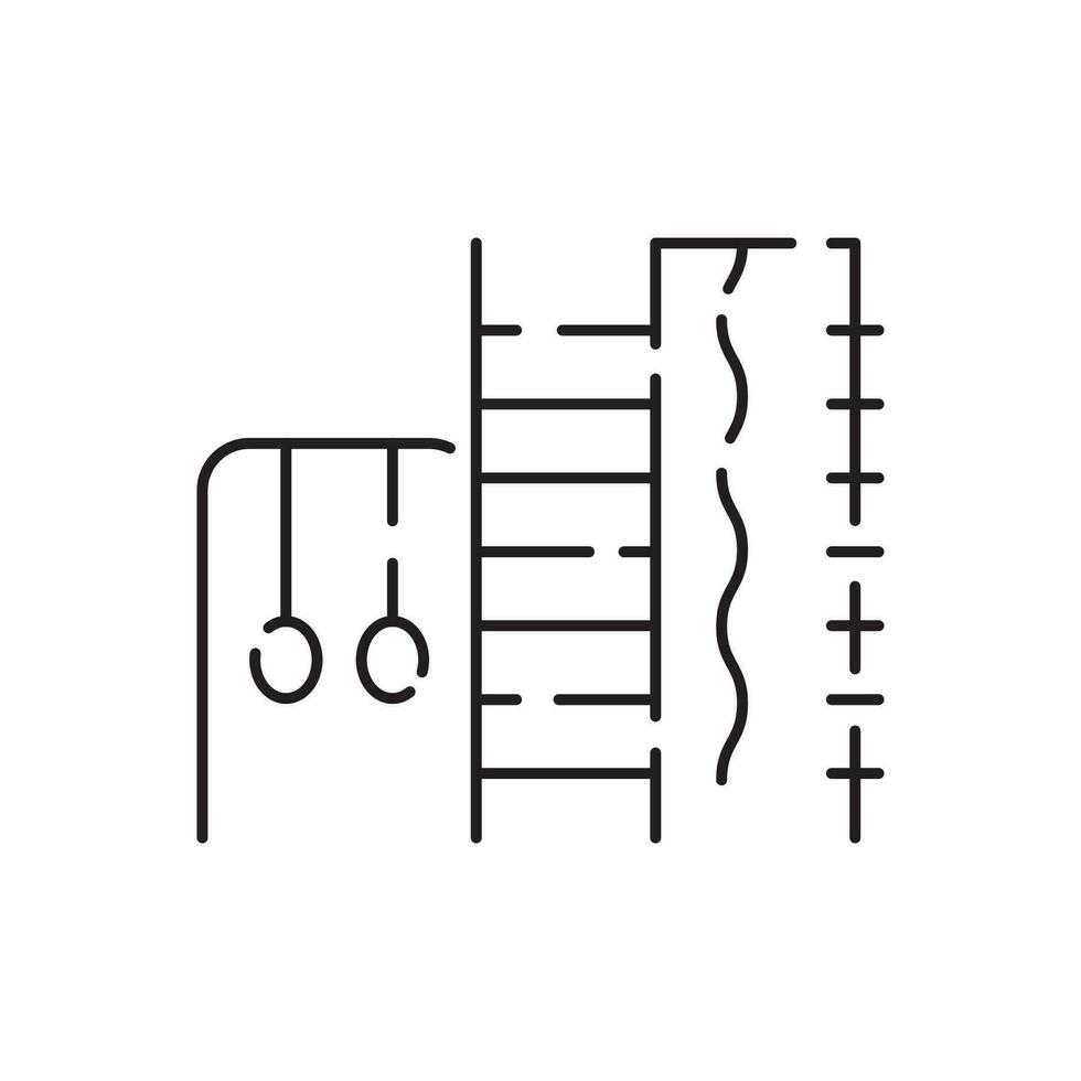 Park kid playground line icon. Outline park kid playground vector icon for web design isolated on white background.
