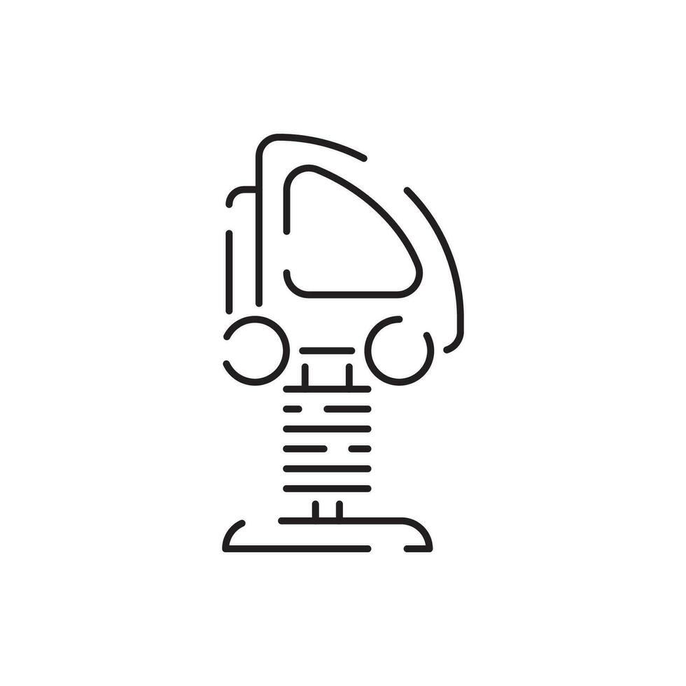 Park kid playground line icon. Mayypole spinner park kid play line icon vector. mayypole spinner park kid play sign. isolated contour symbol black illustration. vector