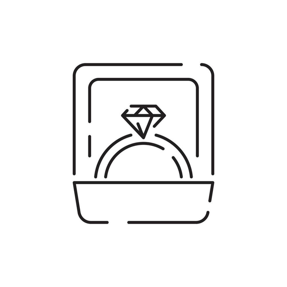 Simple Jewelry Related Vector Line Icon. Earrings, Body Cross, Engagement Ring and more. Gold, diamond, luxury, fashion. Design and sign.