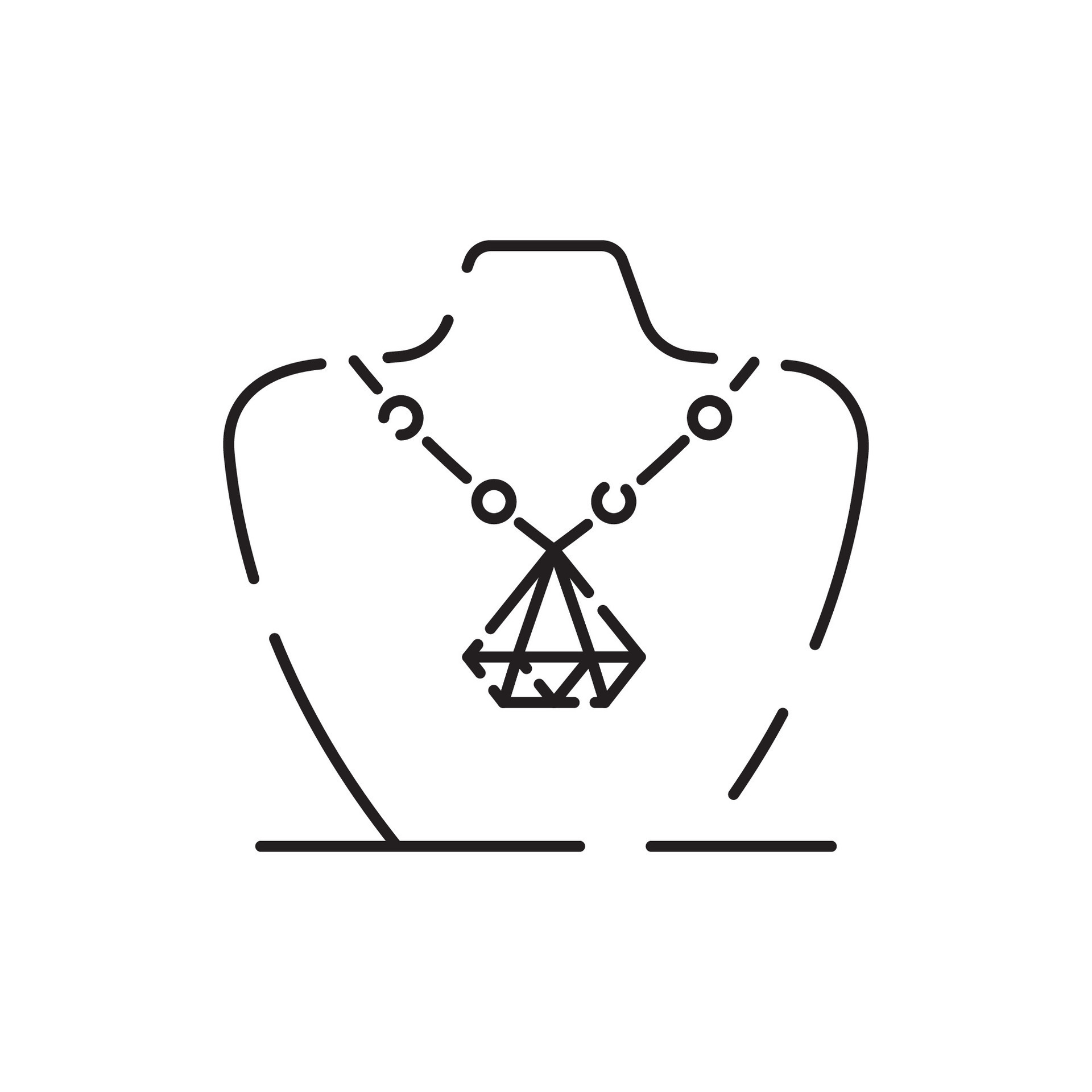 Simple Jewelry Related Vector Line Icon. Earrings, Body Cross