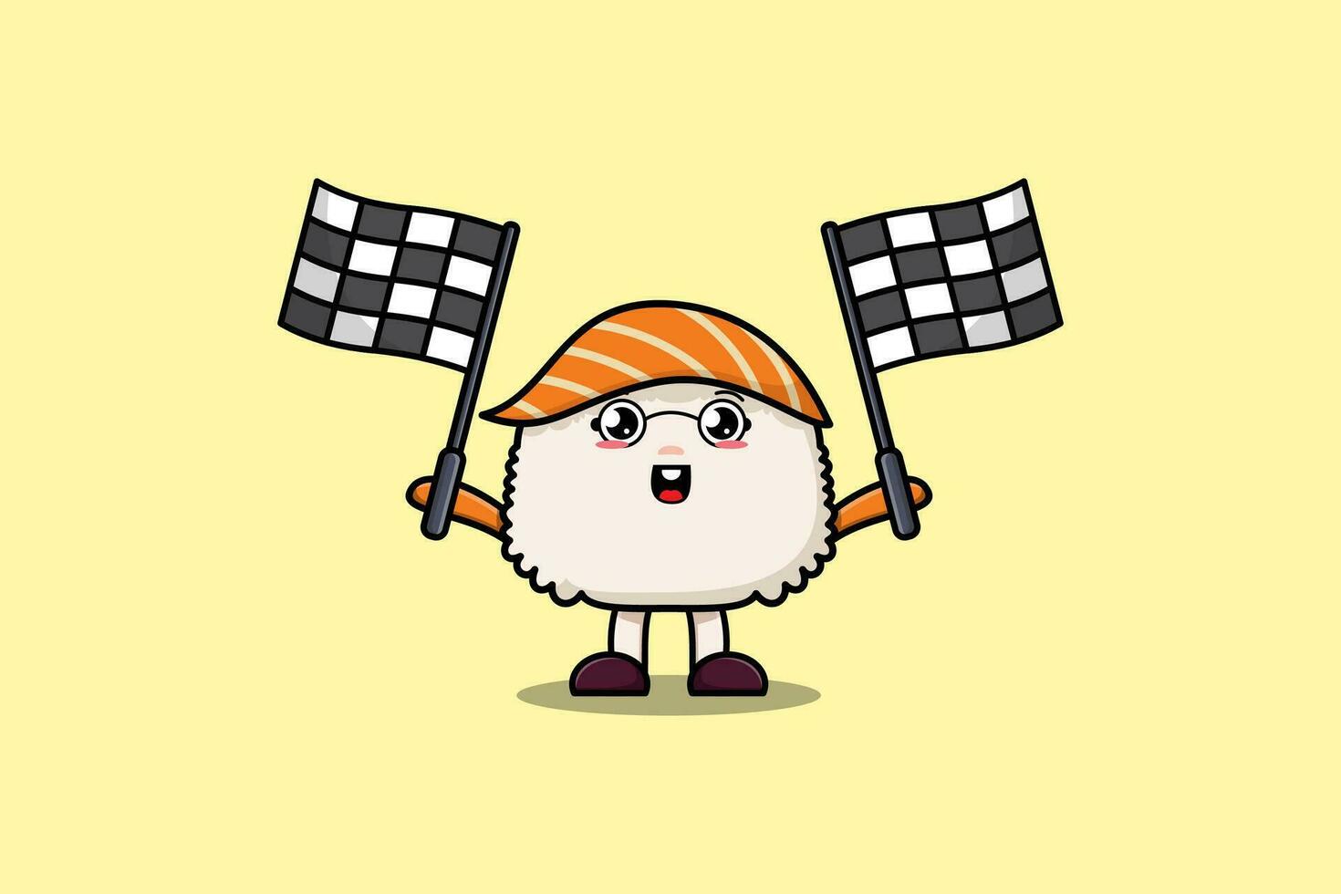 Illustration of cute Sushi cartoon character vector