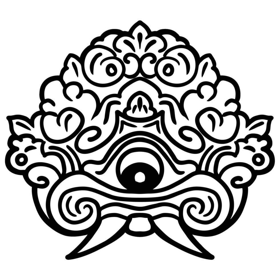 barong bali tradicional patra vector