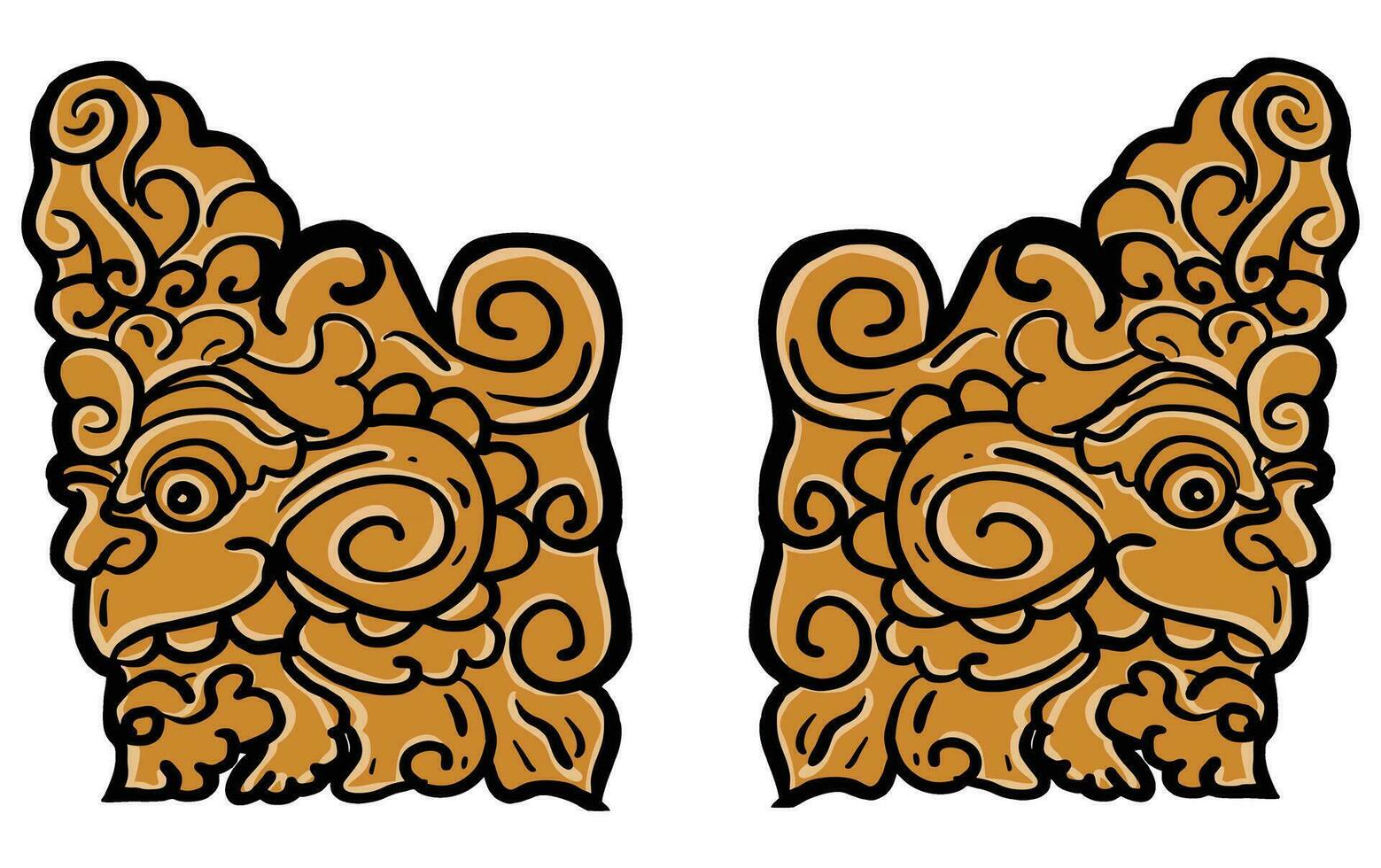 barong bali tradicional patra vector