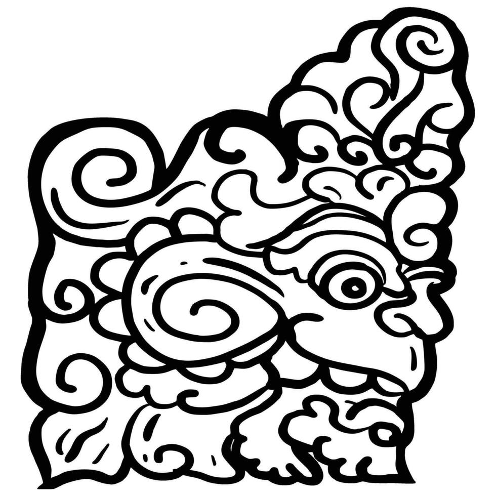 barong bali máscara tradicional cultura vector