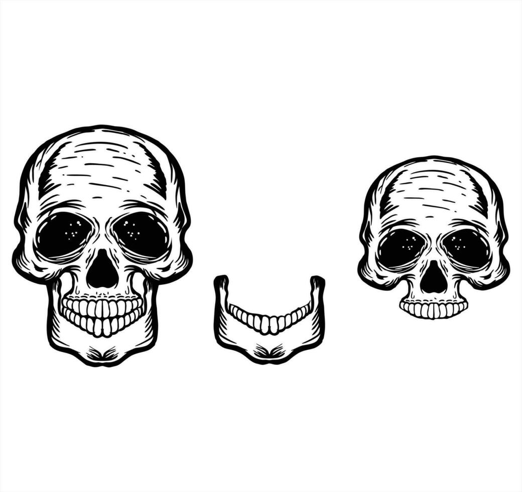 Skull head set vector element