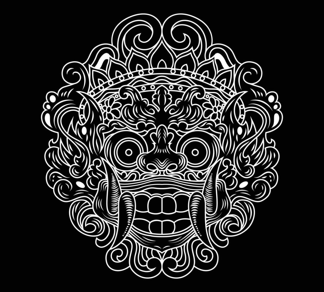 Barong bali mask tradional culture vector