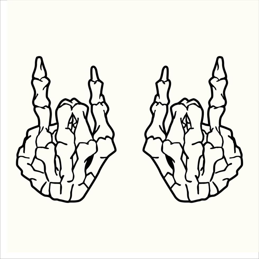 Hand skeleton metal sign vector