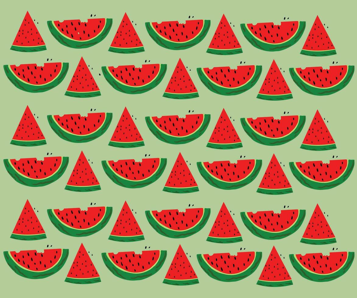 seamless watermelon pattern vector