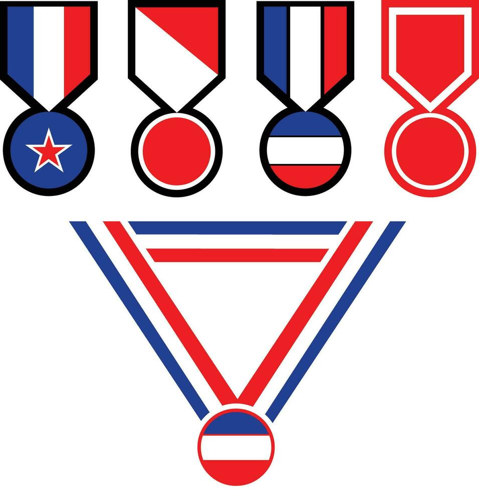 set of badges with flags vector