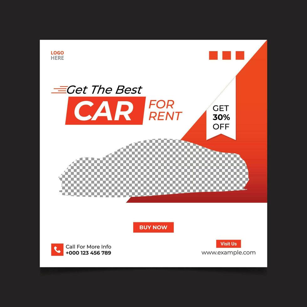 Car rental social media post banner design vector template