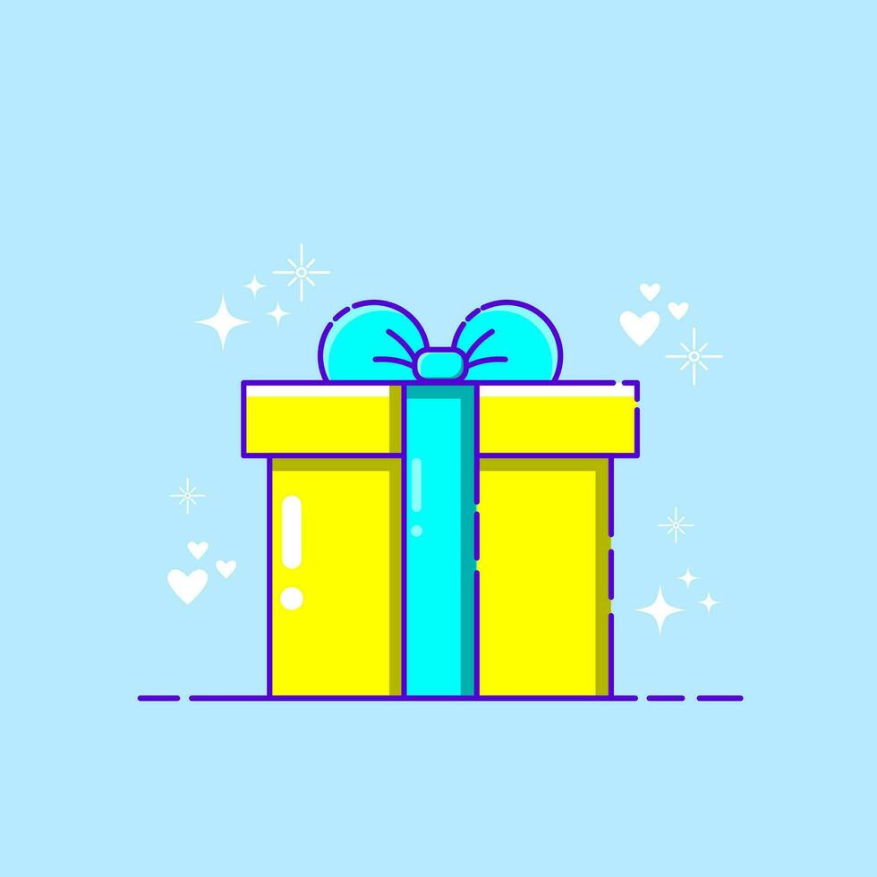 giftbox with sparkle illustration cartoon vector