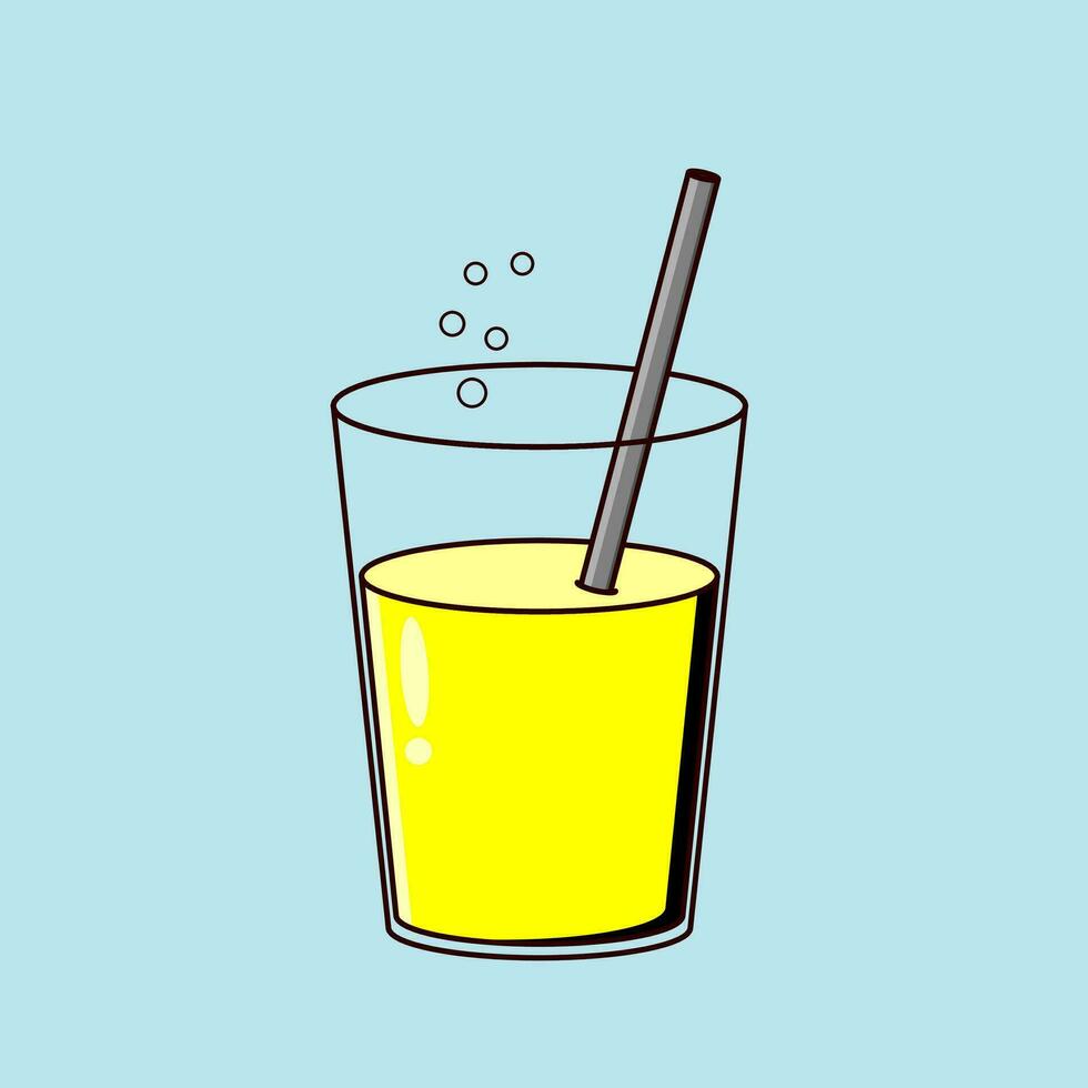 simple juice in transparent glass illustration cartoon vector