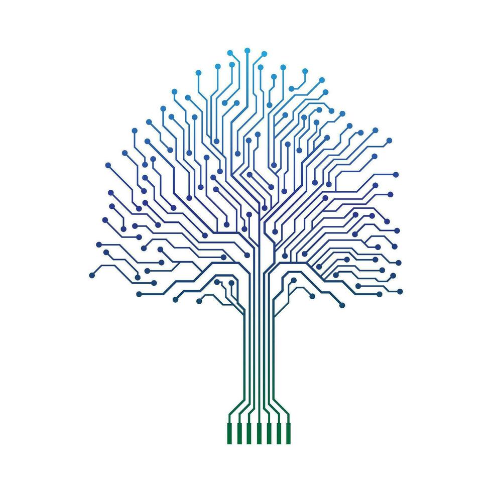 Circuit Technology Tree Vector Icon