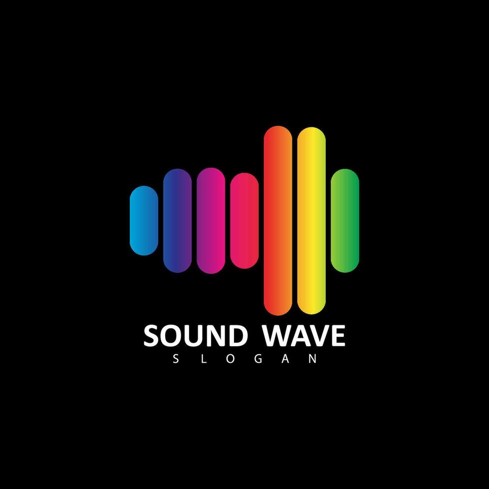 Sound wave illustration logo vector icon template. Audio colorful wave logo. Vector equalizer element