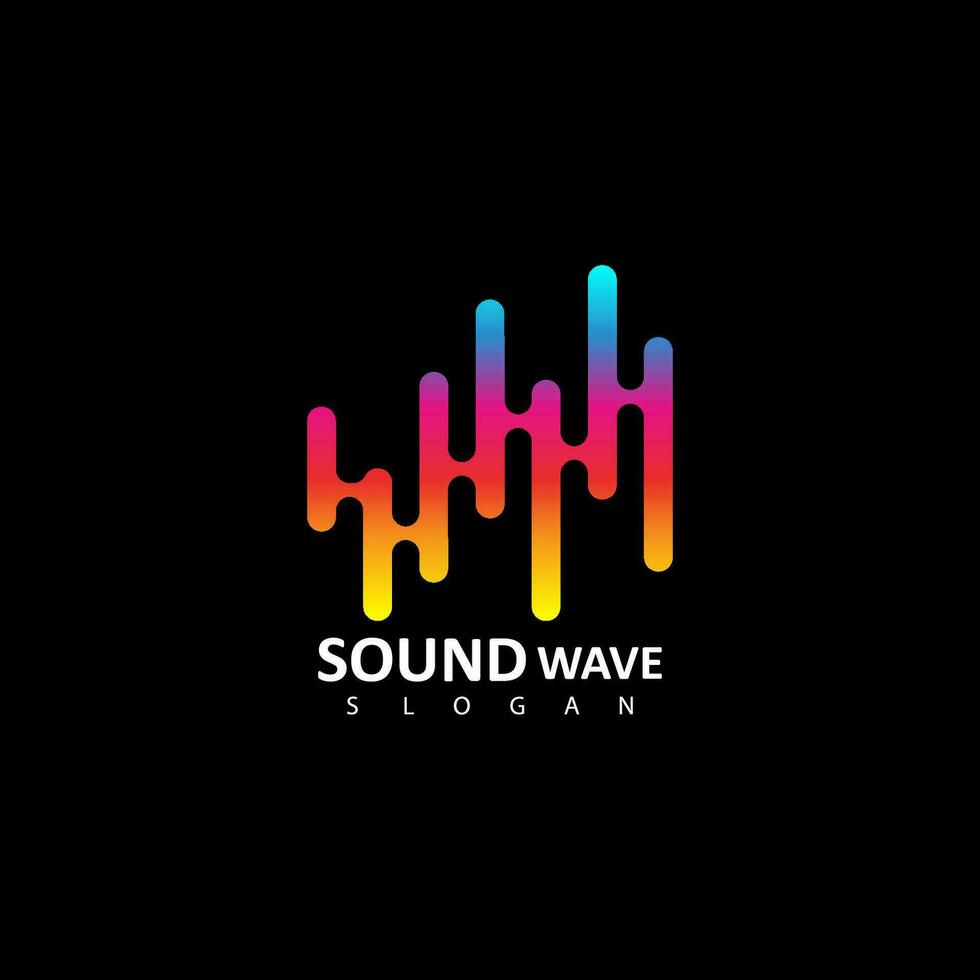 Sound wave logo. Audio colorful wave logo template vector