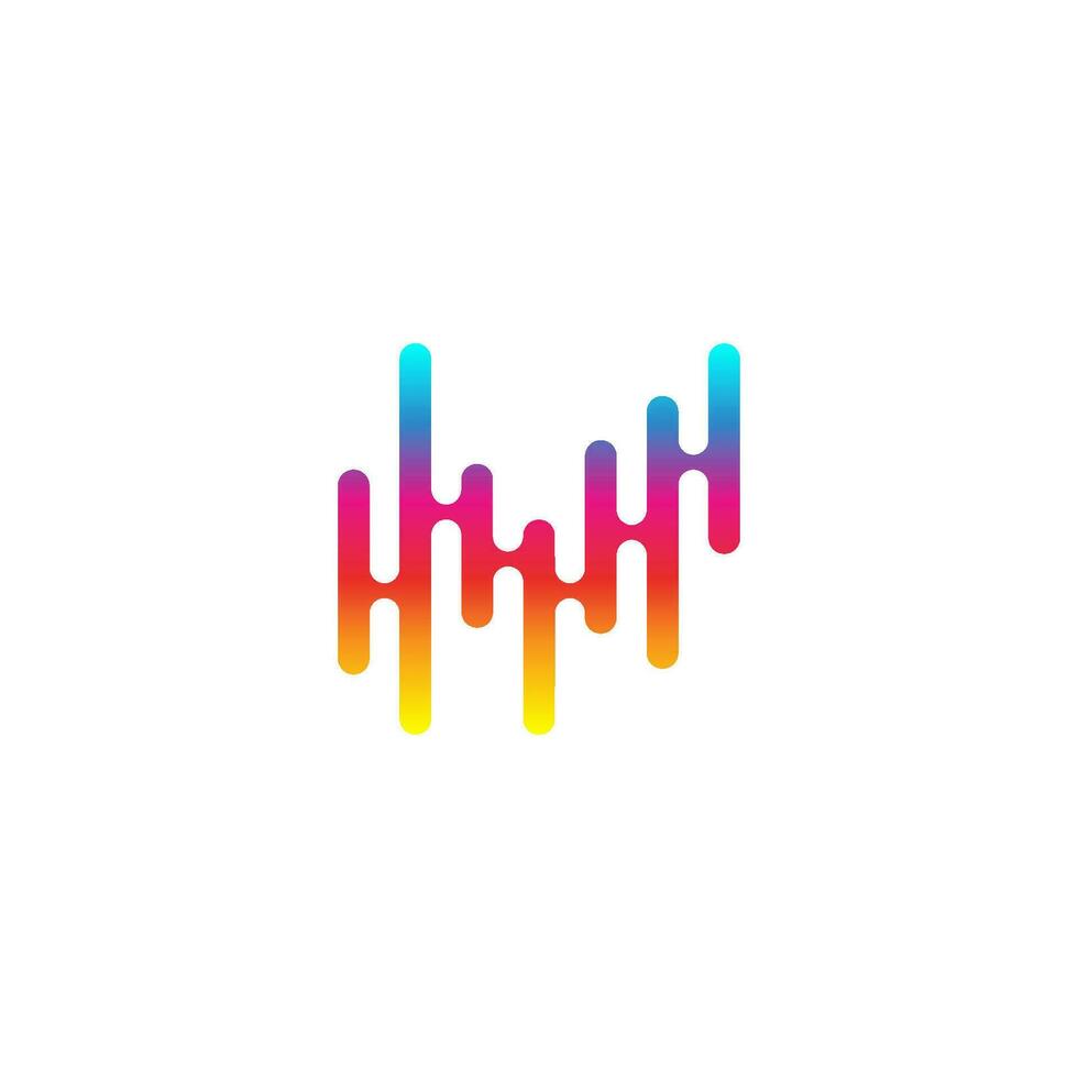 Sound wave logo. Audio colorful wave logo template vector