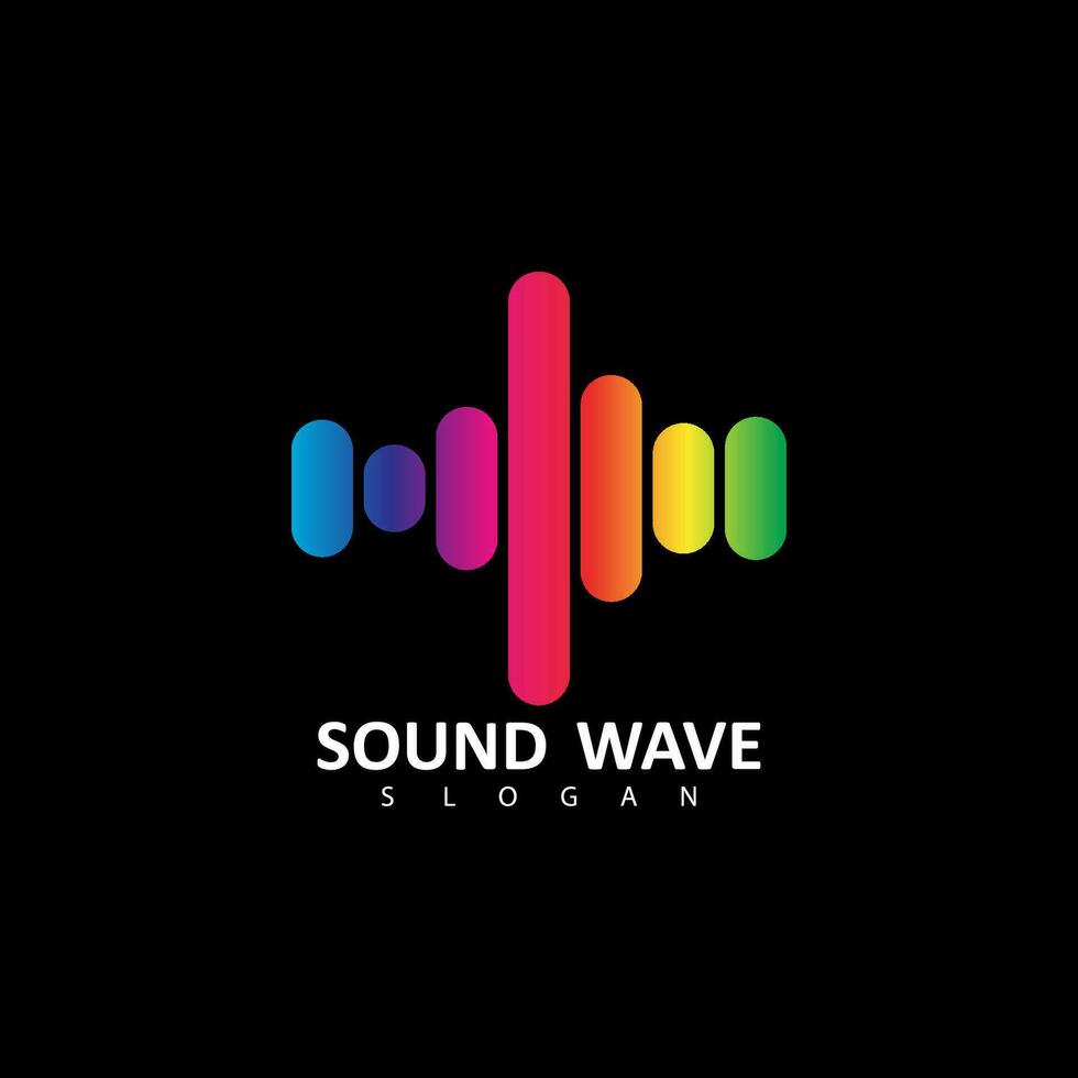 Sound wave illustration logo vector icon template. Audio colorful wave logo. Vector equalizer element