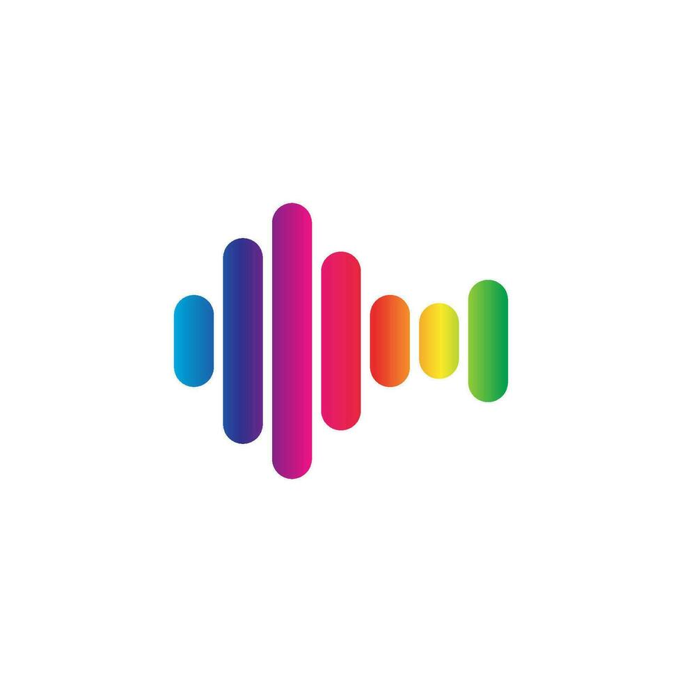 Sound wave illustration logo vector icon template. Audio colorful wave logo. Vector equalizer element