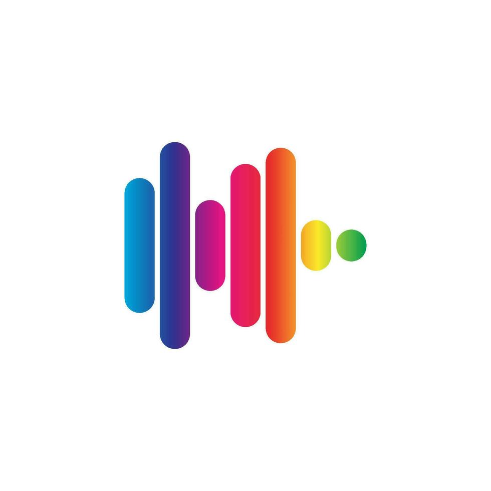 Sound wave illustration logo vector icon template. Audio colorful wave logo. Vector equalizer element