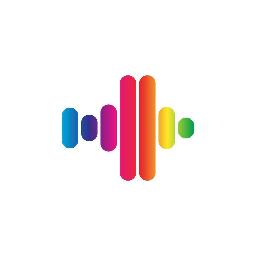 Sound wave illustration logo vector icon template. Audio colorful wave logo. Vector equalizer element