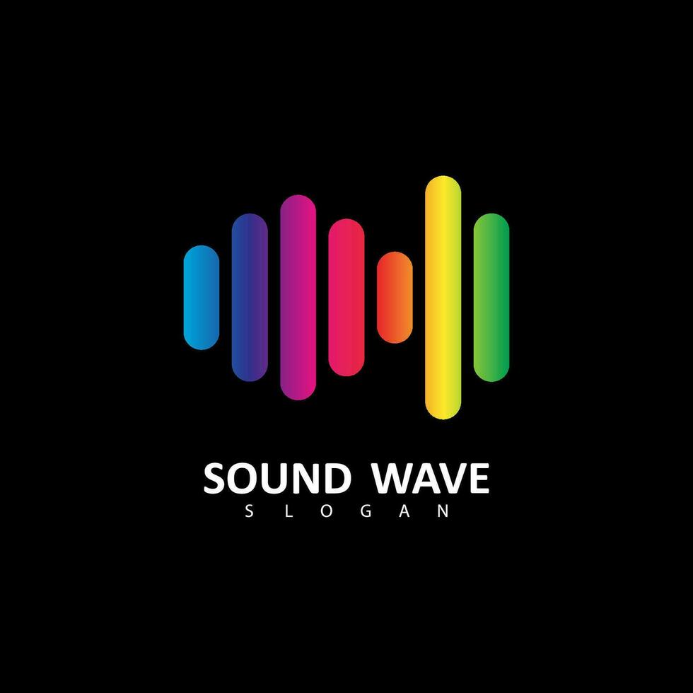 Sound wave illustration logo vector icon template. Audio colorful wave logo. Vector equalizer element