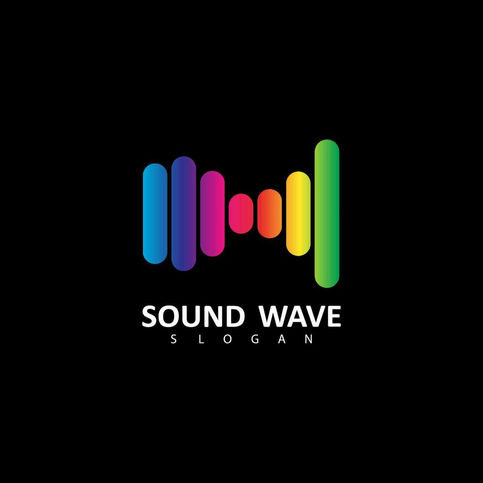 Sound wave illustration logo vector icon template. Audio colorful wave logo. Vector equalizer element