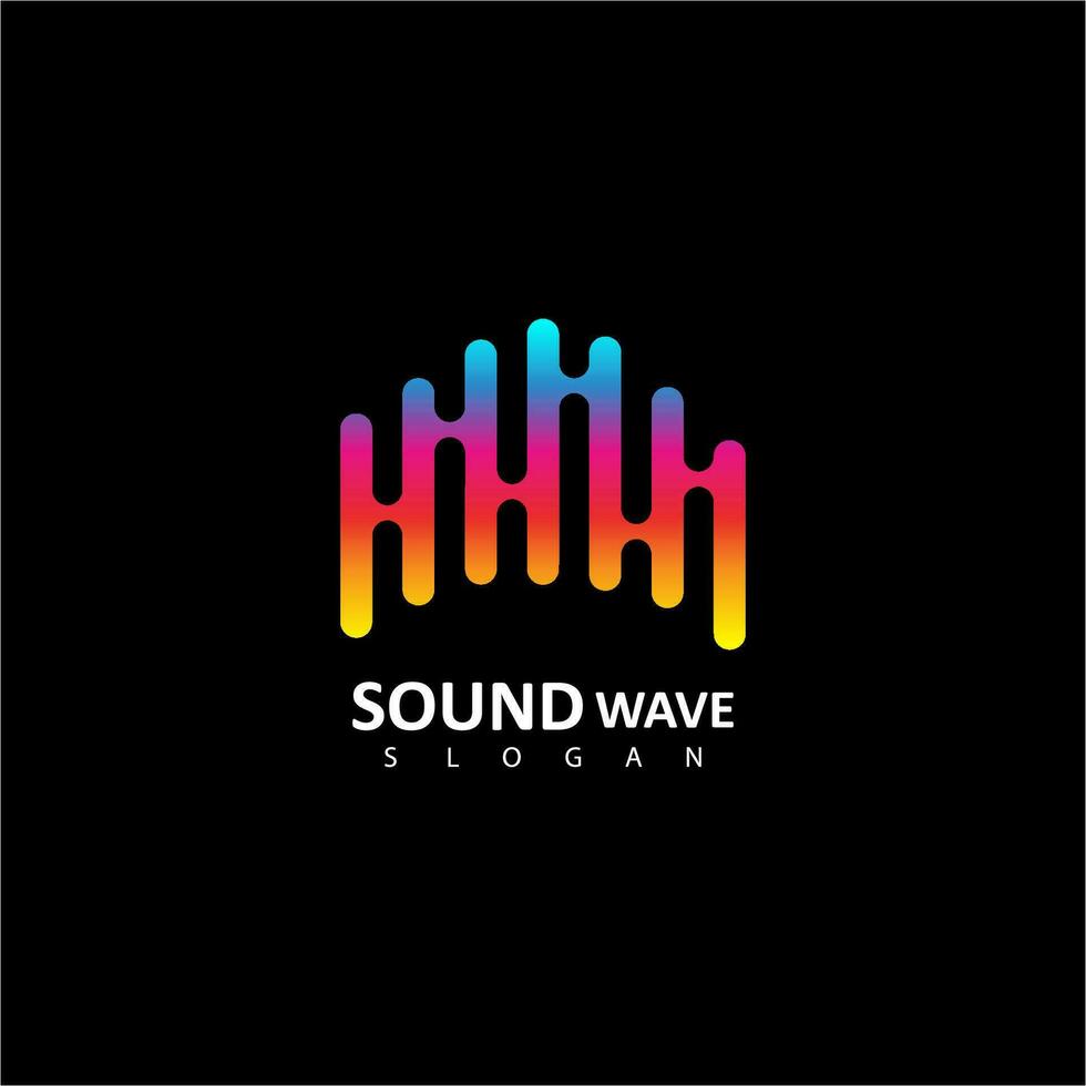 sonido ola logo. audio vistoso ola logo modelo vector