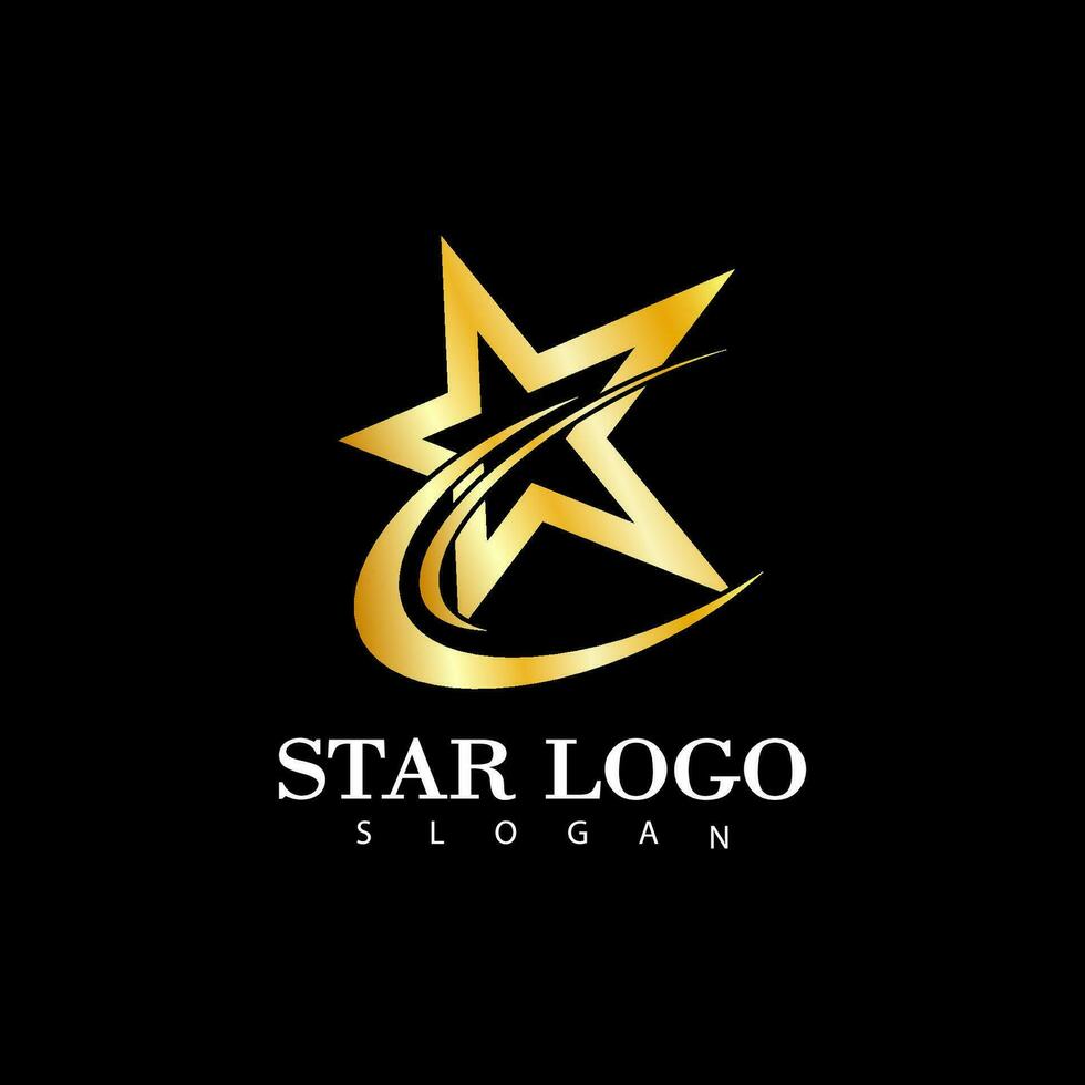 oro estrella icono modelo vector ilustración diseño aislado en negro antecedentes