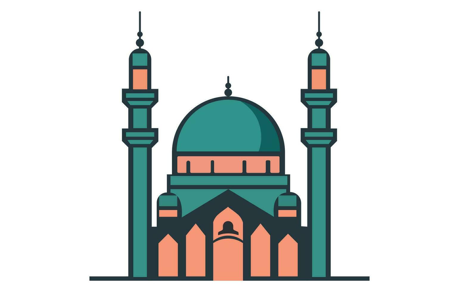 Mosque simple icon, islamic worship place, muslim symbols, vector illustration,Modern Flat Elegant Islamic Mosque Building, Suitable for Diagrams