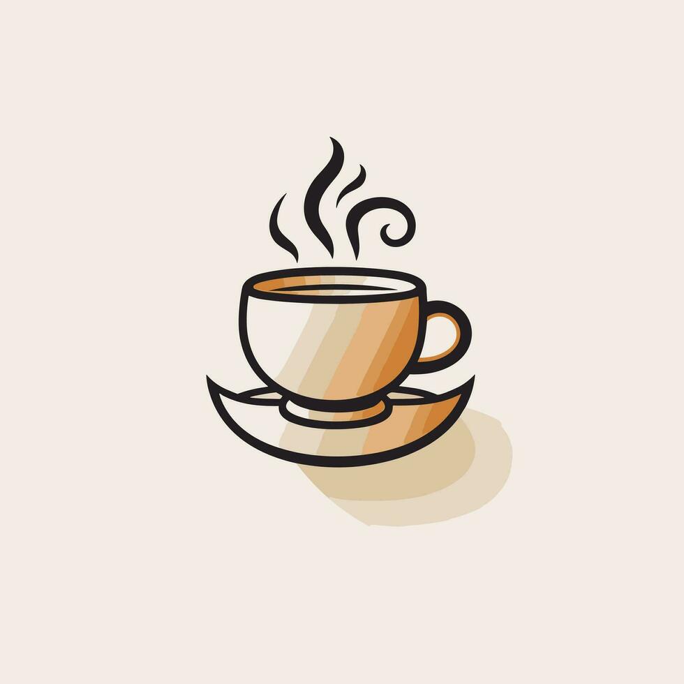 Coffee cup vector logo design,Premium coffee shop logo. Cafe mug icon,