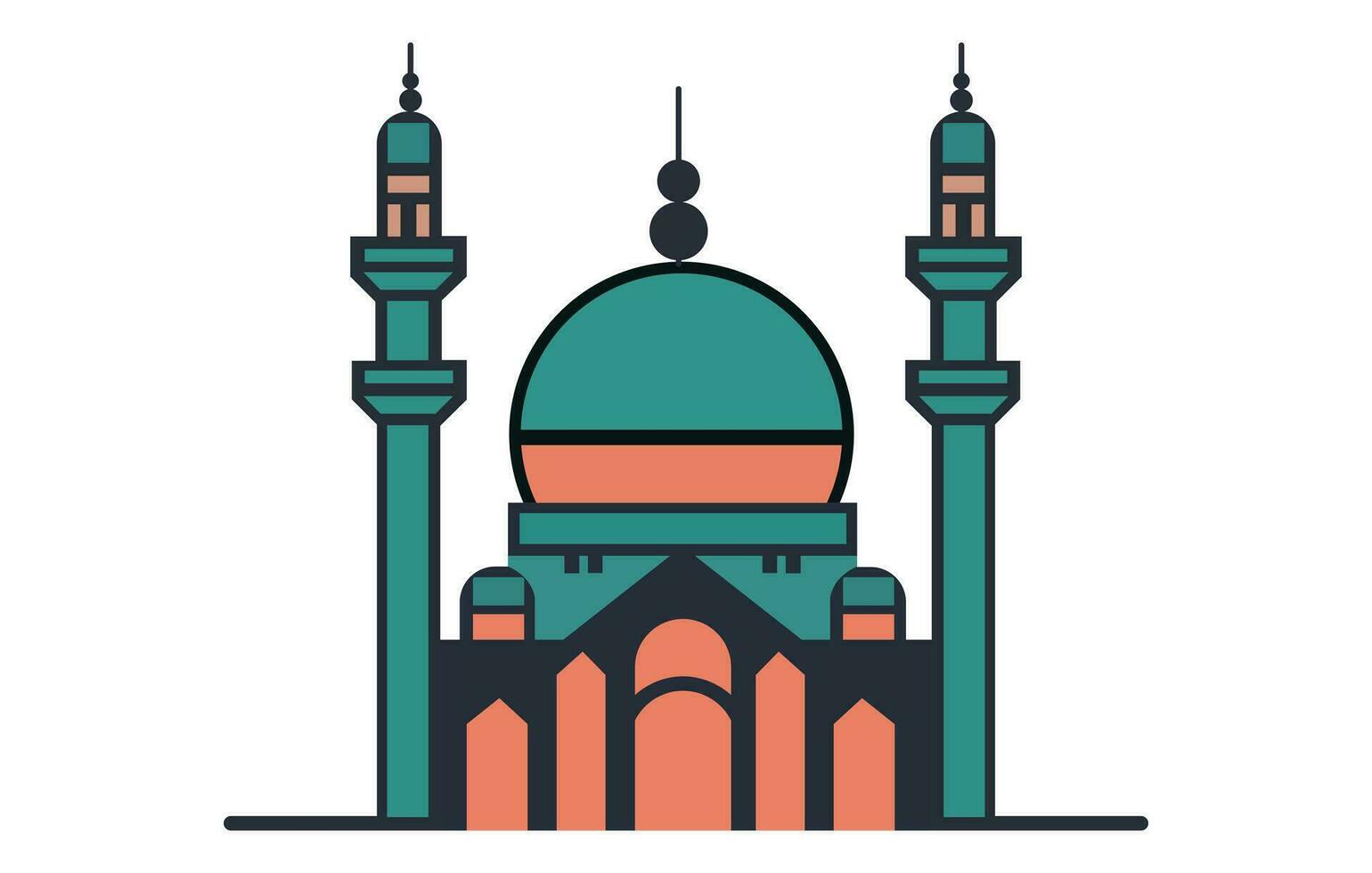 Mosque simple icon, islamic worship place, muslim symbols, vector illustration,Modern Flat Elegant Islamic Mosque Building, Suitable for Diagrams