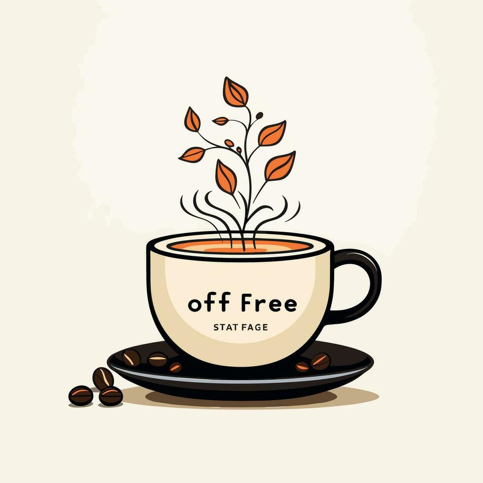 Coffee cup vector logo design,Premium coffee shop logo. Cafe mug icon,