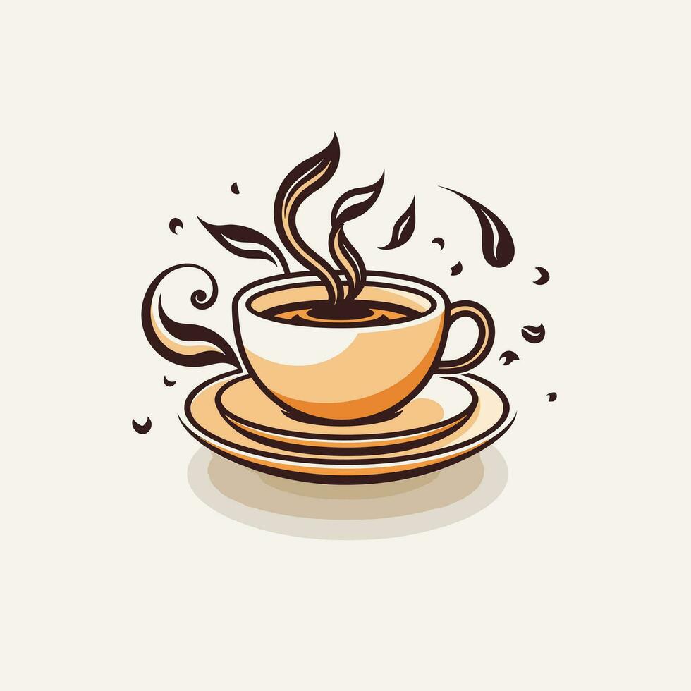 Coffee cup vector logo design,Premium coffee shop logo. Cafe mug icon,