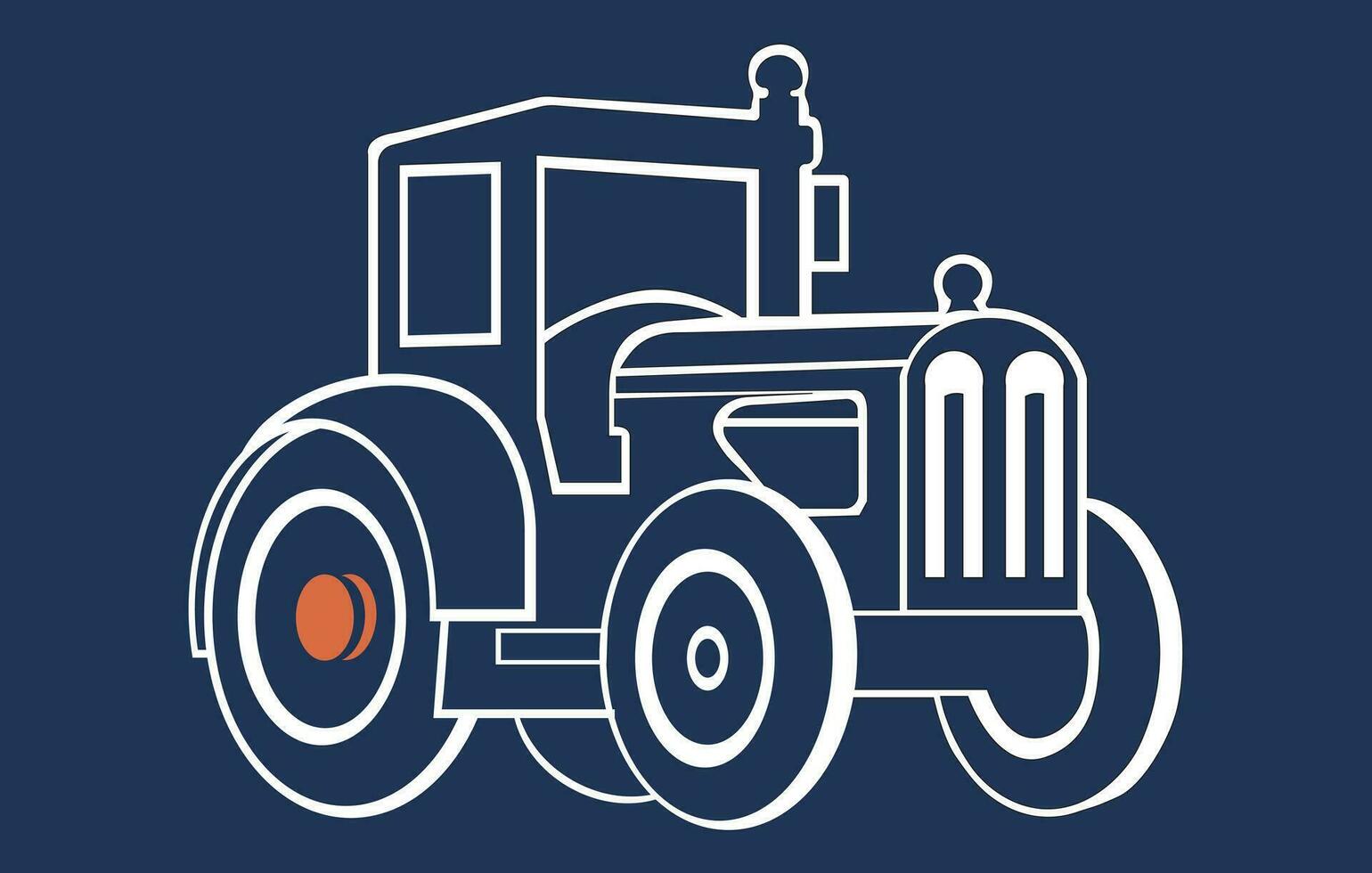 illustration of Flat tractor in vector style,flat cartoon tractor. farmer production machine,