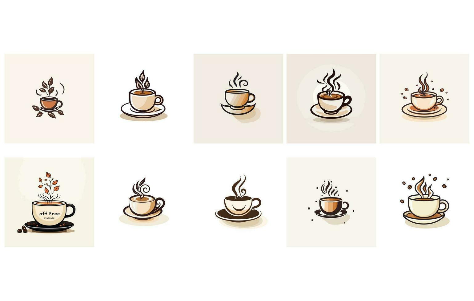 Coffee cup vector logo design,Premium coffee shop logo. Cafe mug icon,Coffee illustration icon