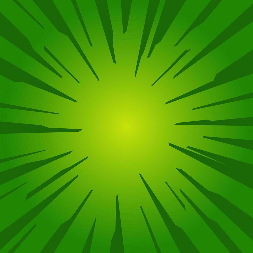Bright green spiral rays background, comics, pop art style. vector