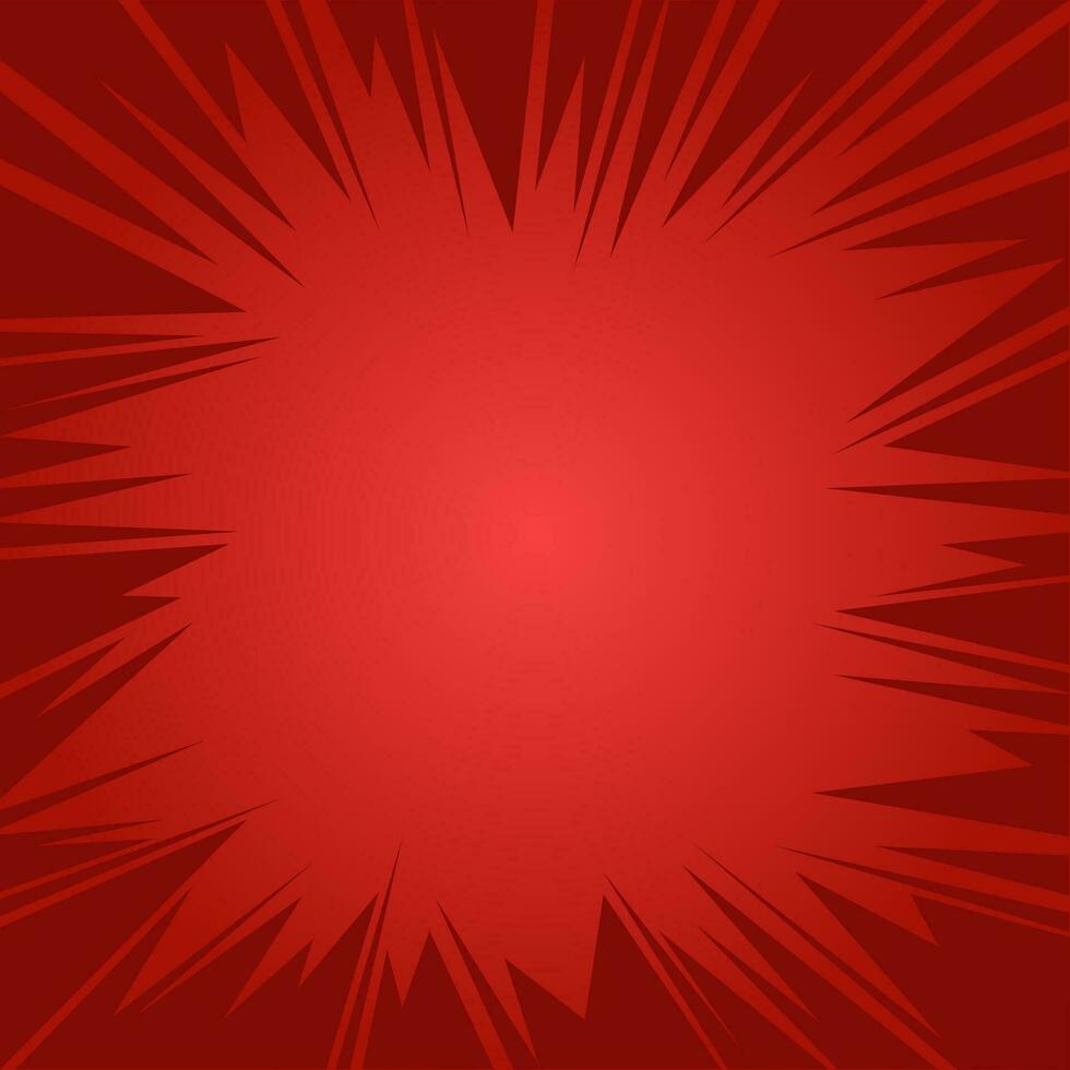 Comic book pop art strip radial on red background. vector