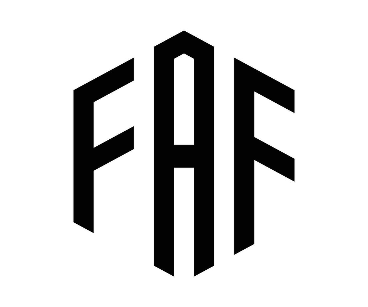 polígono Faf letra logo diseño vector modelo