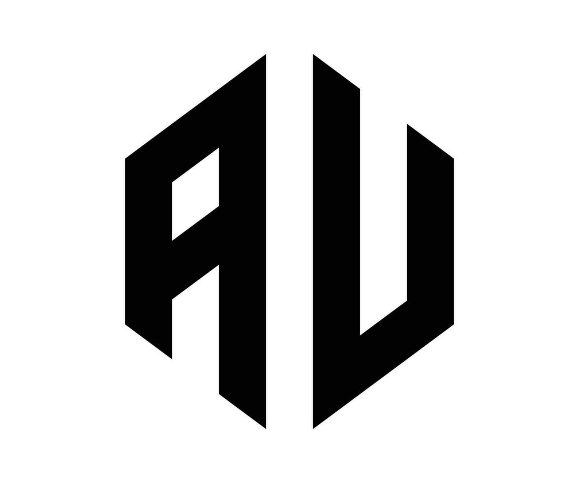 au letra logo diseño vector modelo