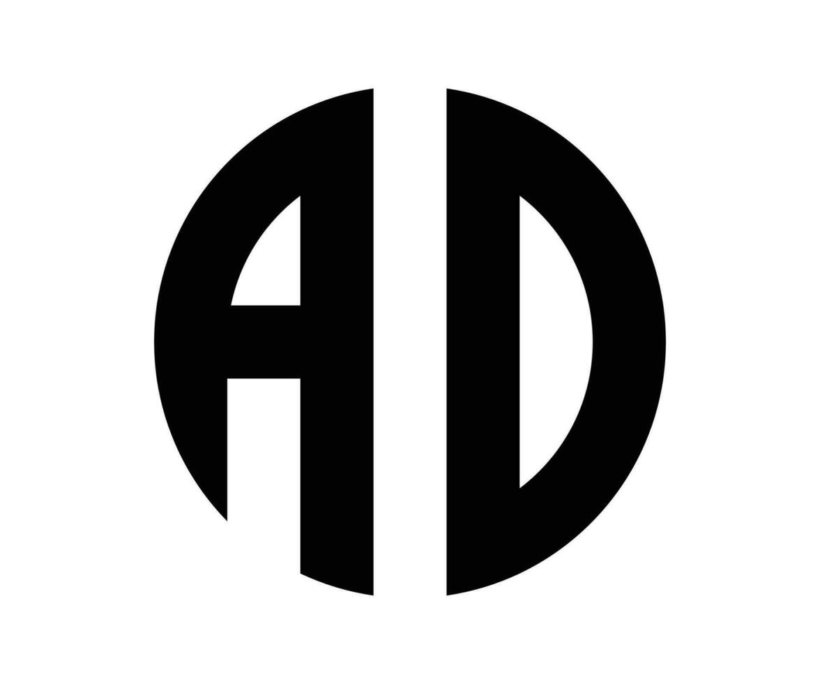 AD letter logo design vector template
